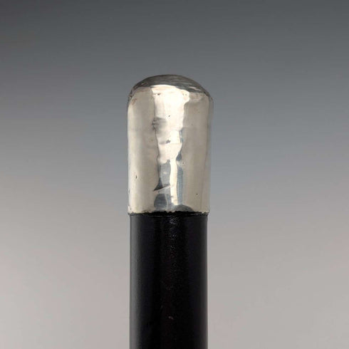 1897年 英国アンティーク ブラックシャフト 純銀製ロンデルハンドル ステッキ 90cm GL&Co