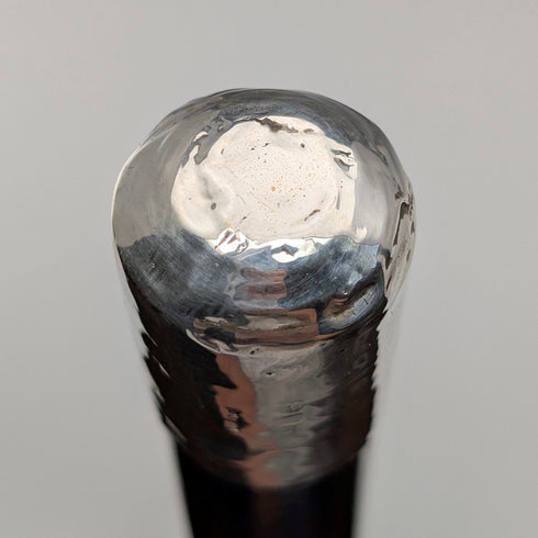 1897 年英國古董黑桿純銀圓柄手杖,90 厘米,GL&Co