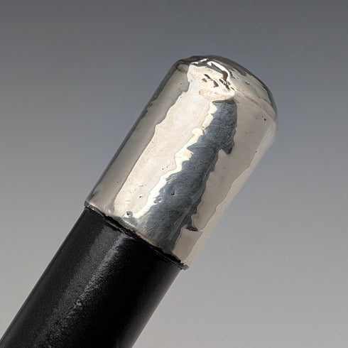 1897 年英國古董黑桿純銀圓柄手杖,90 厘米,GL&Co