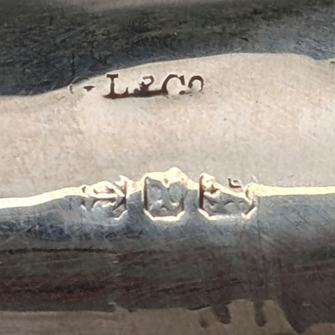 1897 年英國古董黑桿純銀圓柄手杖,90 厘米,GL&Co