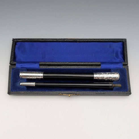 【ご注文品】1935年 英国ヴィンテージ 純銀装飾 指揮棒 コンダクターバトン ケース入り FD