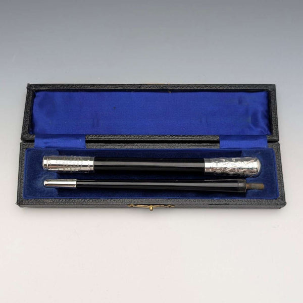 【ご注文品】1935年 英国ヴィンテージ 純銀装飾 指揮棒 コンダクターバトン ケース入り FD