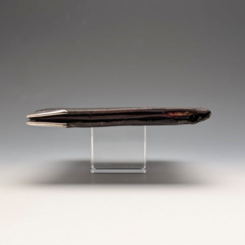 1895 British Antique Sterling Silver Leather Bifold Wallet by Henry Marshall