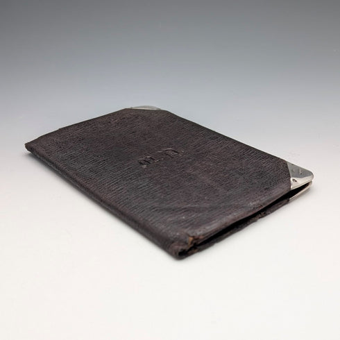 1895 British Antique Sterling Silver Leather Bifold Wallet by Henry Marshall