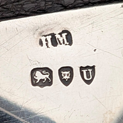 1895 British Antique Sterling Silver Leather Bifold Wallet by Henry Marshall