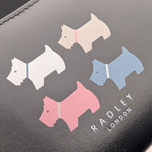 Radley London 黑色牛皮雙折錢包 蘇格蘭梗款