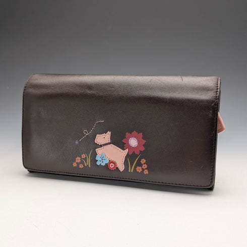 British Radley Brown Cowhide Leather Wallet, Scottish Terrier