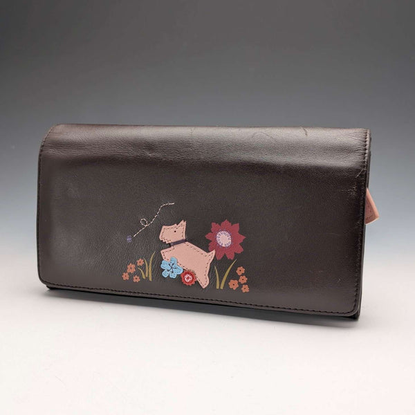 British Radley Brown Cowhide Leather Wallet, Scottish Terrier
