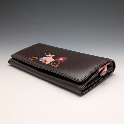 British Radley Brown Cowhide Leather Wallet, Scottish Terrier