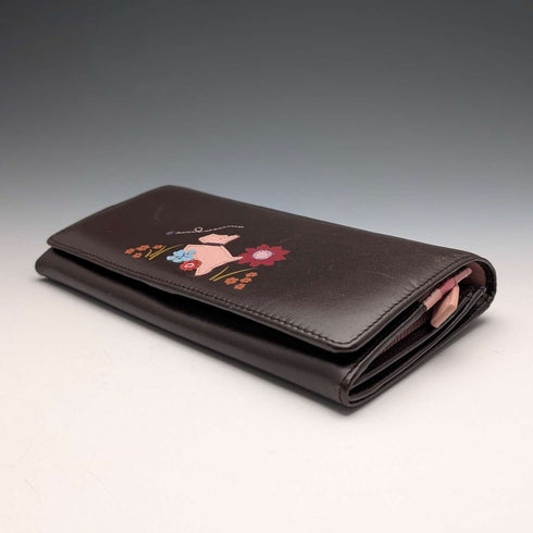 英国Radley 牛革ブラウン レザーウォレット 長財布 スコティッシュテリア