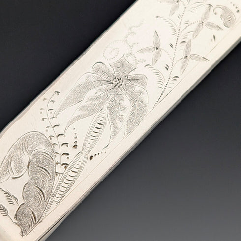 1836 年英國古董純銀柄甜點餐具,2 對,查爾斯·尼德漢姆