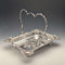 Antique British late Victorian silver plate basket with adjustable handle