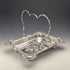Antique British late Victorian silver plate basket with adjustable handle