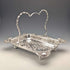 Antique British late Victorian silver plate basket with adjustable handle