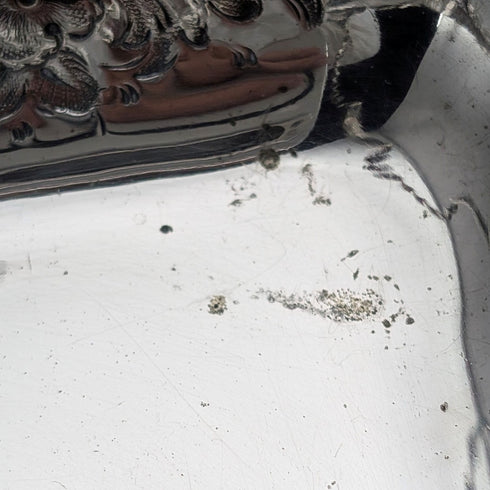 古董英國維多利亞晚期銀盤籃,配有可調式手柄