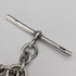 1923 British Antique Sterling Silver Double Albert Chain, 56g, 1 Florin Coin Fob, Britton & Sons