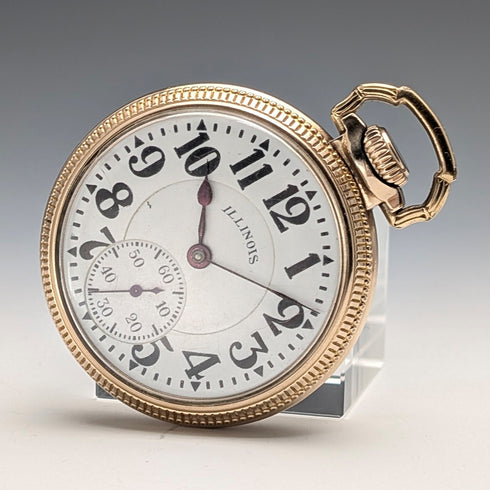 1927 Illinois Van Special, 60-hour power reserve, gold-plated case, pocket watch, railroad watch, in good working order.