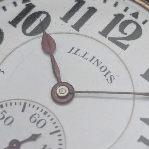 1927 Illinois Van Special, 60-hour power reserve, gold-plated case, pocket watch, railroad watch, in good working order.