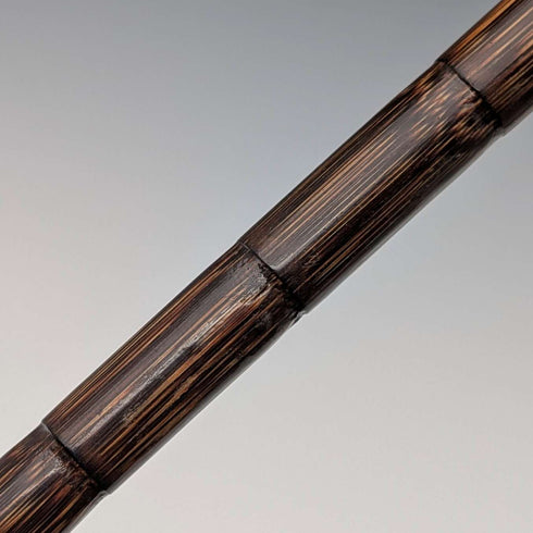 1908年 英国アンティーク ブラウンシャフト 曲がりハンドル 純銀装飾 軽量ステッキ 杖 80cm