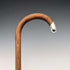 1919 British Antique Brown Shaft, Curved Handle, Pure Silver Decorated Lightweight Walking Stick, 82cm