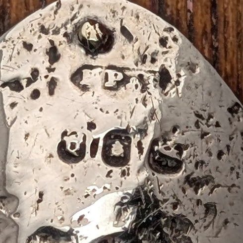 1919年 英国アンティーク ブラウンシャフト 曲がりハンドル 純銀装飾 軽量ステッキ 杖 82cm