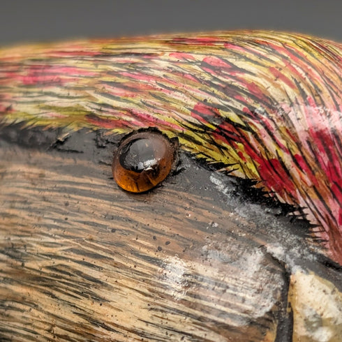 英國復古粗黑桿手杖,配彩繪鴨嘴柄,94厘米