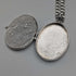 British Vintage Sterling Silver Oval Locket Pendant with Sterling Silver Necklace, 38g Total, CHC