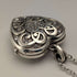 Vintage silver plated heart locket pendant with necklace