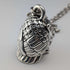 Vintage Sterling Silver Owl Pendant & Sterling Silver Azuki Chain Necklace, Total Weight: 28g (NAJO)