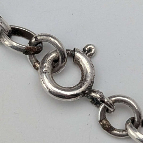 Vintage Sterling Silver Owl Pendant & Sterling Silver Azuki Chain Necklace, Total Weight: 28g (NAJO)