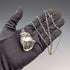 Vintage Sterling Silver Owl Pendant & Sterling Silver Azuki Chain Necklace, Total Weight: 28g (NAJO)