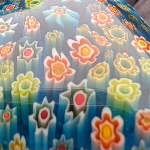 ヴィンテージ ミルフィオリガラス&純銀ペンダント& 純銀アズキチェーンネックレス 計80g