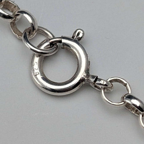 Vintage Millefiori Glass & Sterling Silver Pendant & Sterling Silver Azuki Chain Necklace, Total 80g