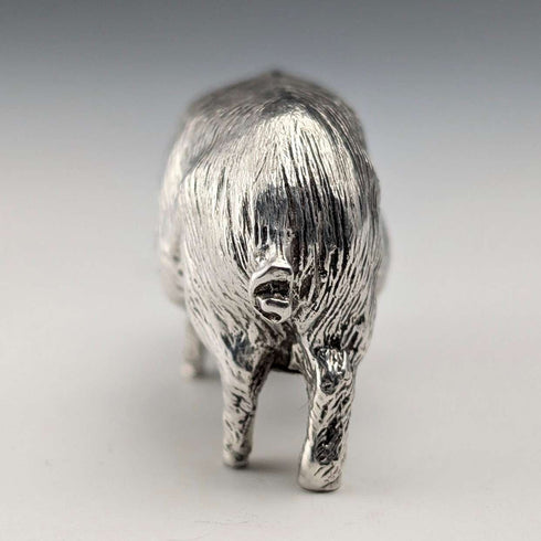 1999 British Vintage Sterling Silver Miniature Pig Figurine, 66g, John Silvant & Marguerite Jones