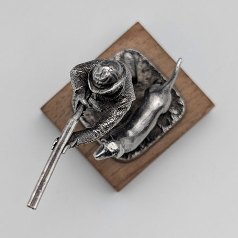 1979 年英國復古純銀獵人微型雕像,72 克,Ammonite Ltd