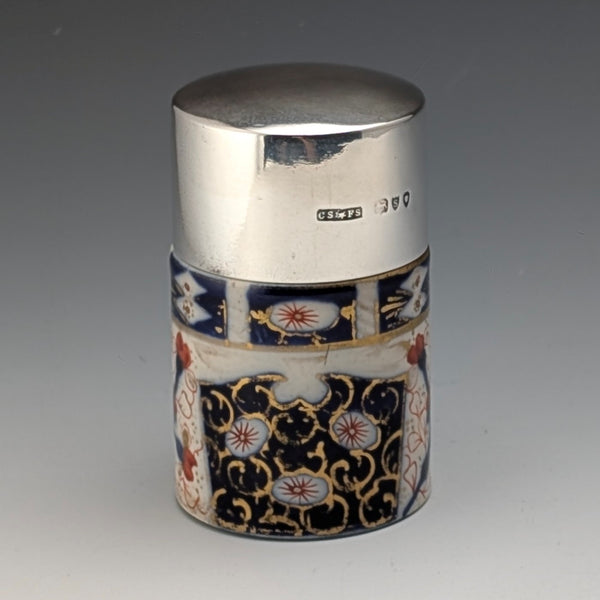 1893年英國古董銀蓋伊凡裡圖案陶瓷瓶罐,由桑德斯和謝潑德(Saunders & Shepherd)製作