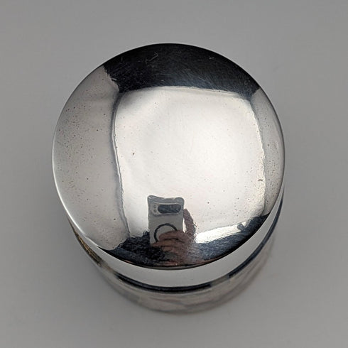 1893 British Antique Silver Lid Imari Pattern Ceramic Bottle Jar by Saunders & Shepherd