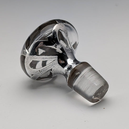 古董美國新藝術風格銀覆層玻璃香水瓶,Alvin