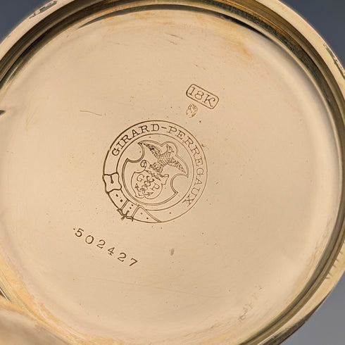 1930年頃 ジラール・ペルゴ 懐中時計 K18ゴールド ハンターケース 動作良好 レザーボックス付