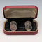 British Vintage Antique Silver Coin Shirt Stud Buttons, Set of 4, in Case