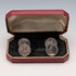 British Vintage Antique Silver Coin Shirt Stud Buttons, Set of 4, in Case