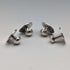 British Vintage Antique Silver Coin Shirt Stud Buttons, Set of 4, in Case