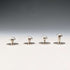 British Vintage Antique Silver Coin Shirt Stud Buttons, Set of 4, in Case