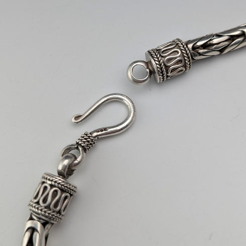 Vintage Sterling Silver Byzantine Chain Necklace, 46cm, 98g