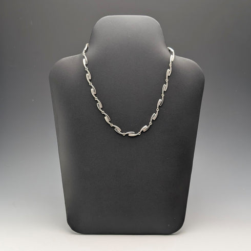 復古純銀花式鏈條項鍊,42厘米,23克,FOSSIL