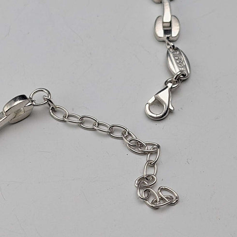 Vintage Sterling Silver Modernist Link Chain Necklace, 42cm, 28g, FOSSIL