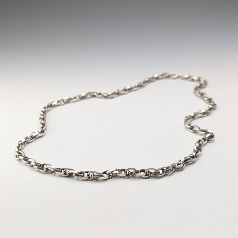 英国ヴィンテージ 純銀製 ダブルアズキチェーン ネックレス55cm 30g B&P