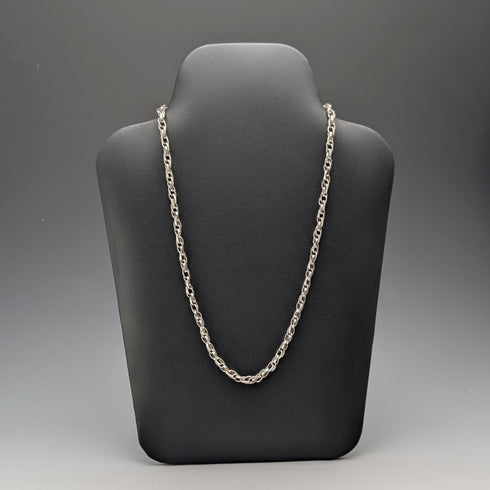 英国ヴィンテージ 純銀製 ダブルアズキチェーン ネックレス55cm 30g B&P