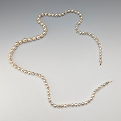 英国ヴィンテージ パールネックレス 70cm 9ctゴールド留め具 ケース付 Ciro