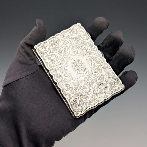 1898年 英国アンティーク 純銀製 シガレットケース 69g William Neale